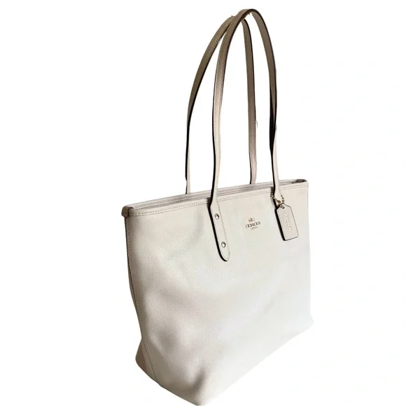 Coach Crossgrain Zip Tote — F36875, Chalk — Clean Interior - Picture 9 of 15